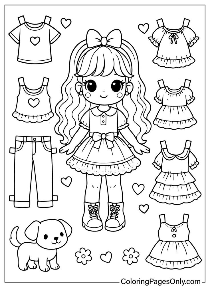 Tranh tô màu chibi búp bê 10 Tranh tô màu chibi búp bê 10