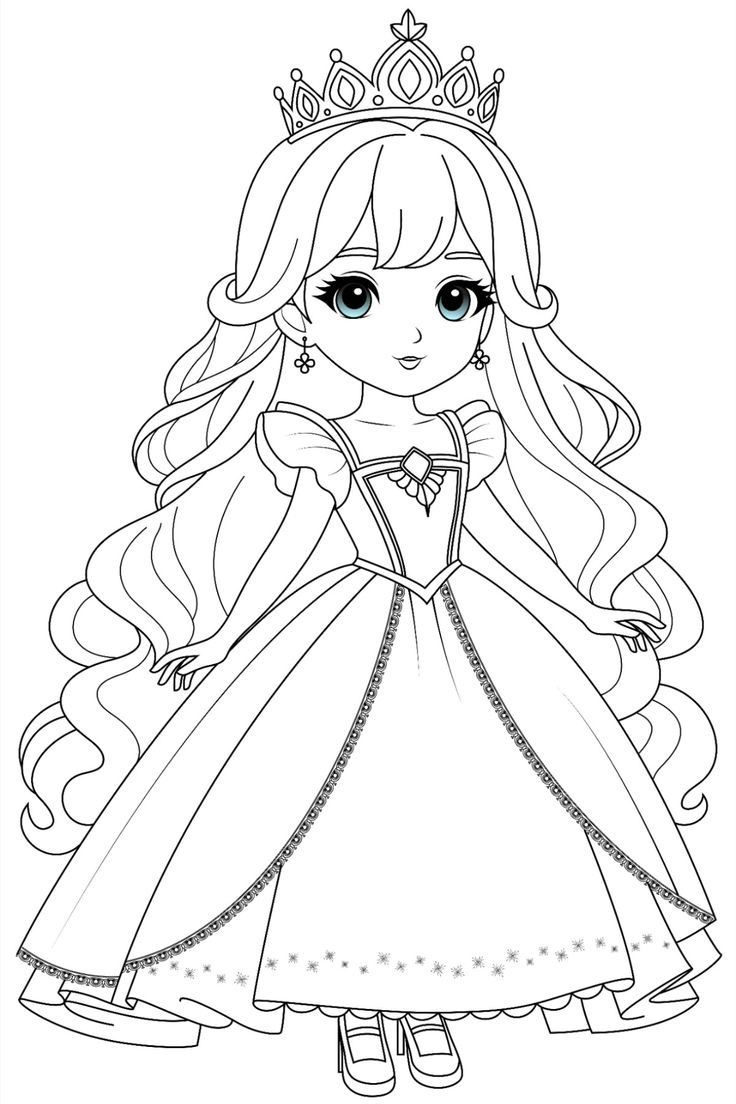 Tranh tô màu chibi búp bê 16 Tranh tô màu chibi búp bê 16