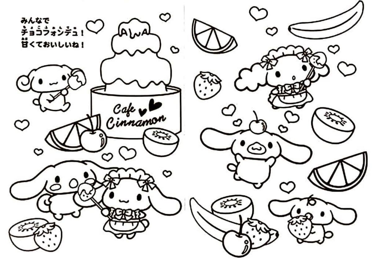 Tranh tô color Cinnamoroll 