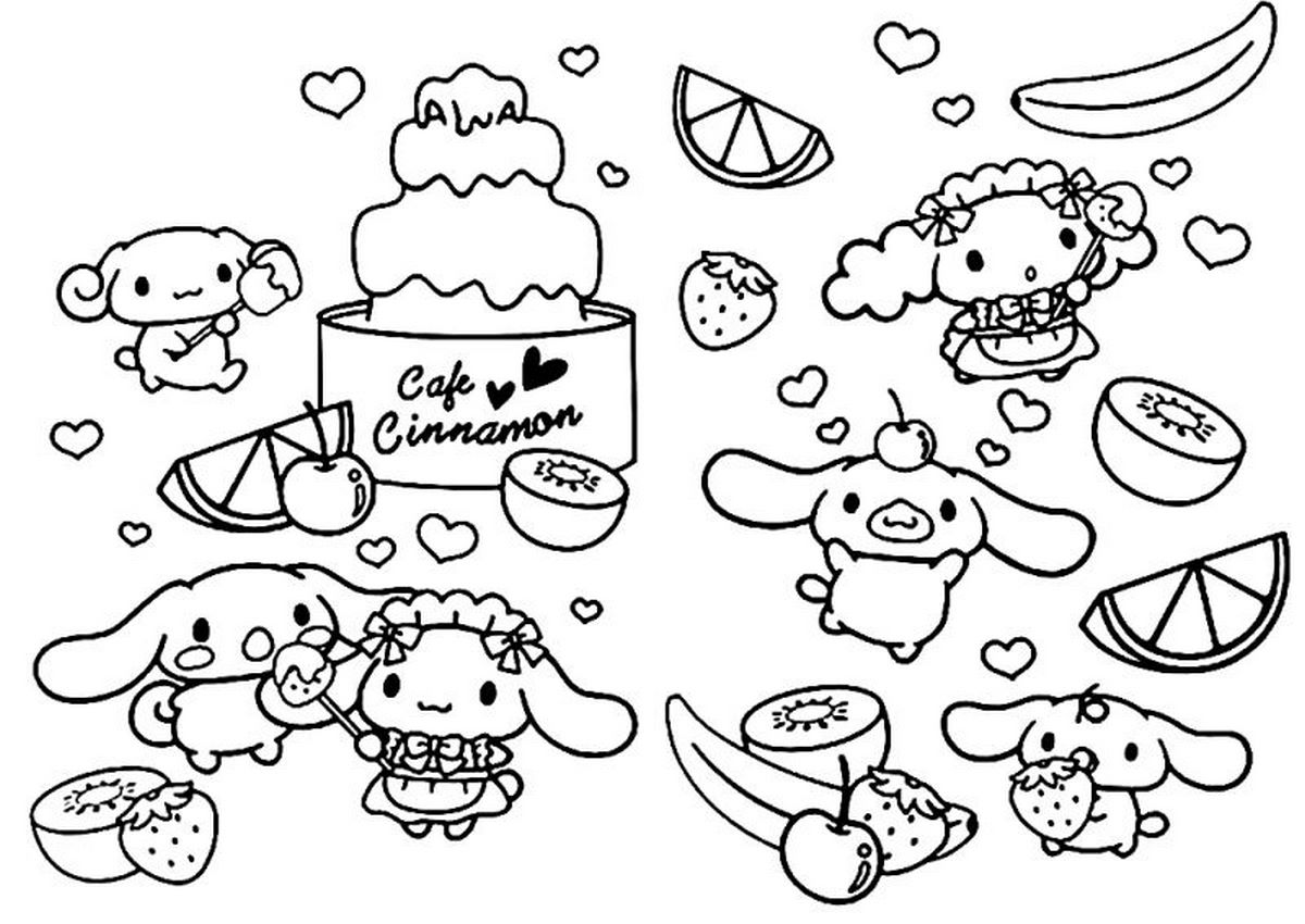 Tranh tô color Cinnamoroll 