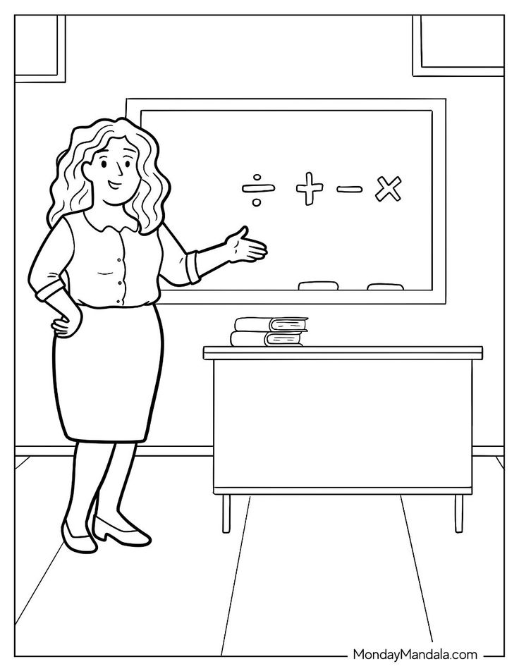 Tranh tô màu cô giáo 4