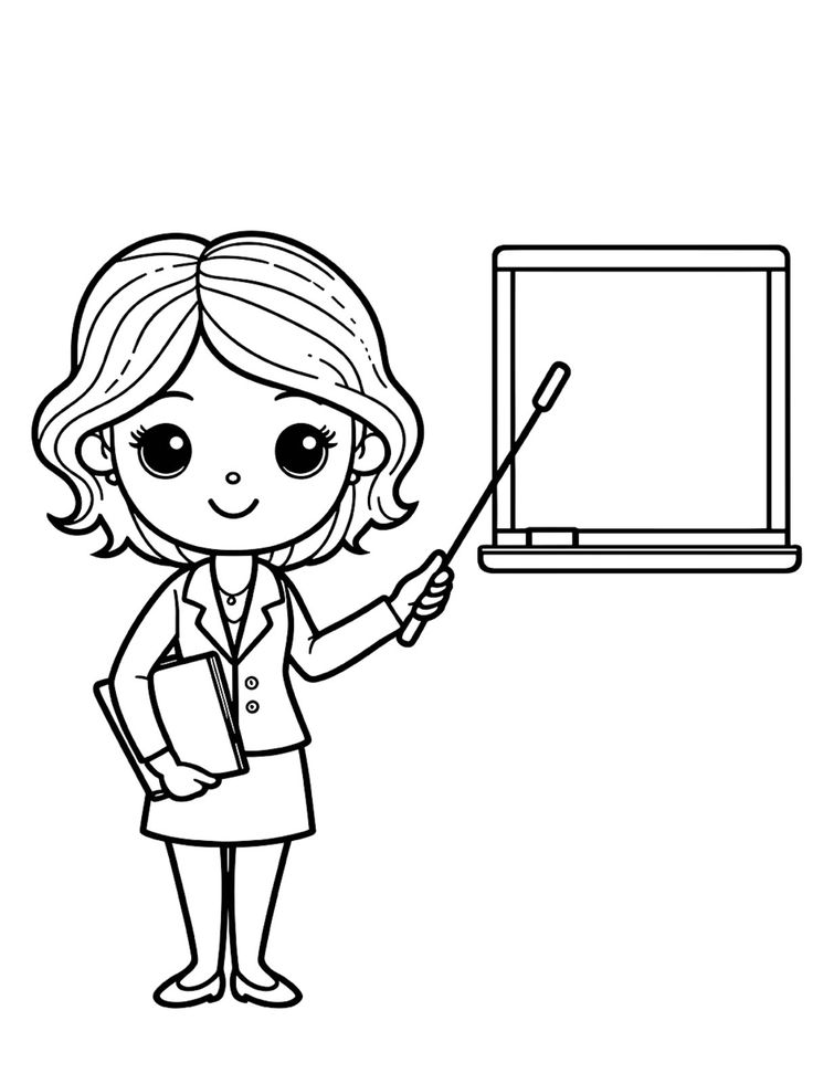 Tranh tô màu cô giáo 8