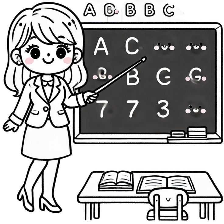 Tranh tô màu cô giáo 9