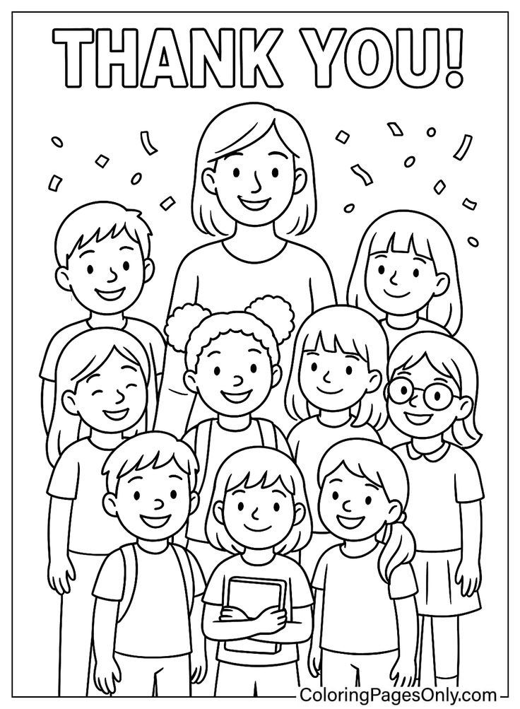 Tranh tô màu cô giáo và học sinh 10