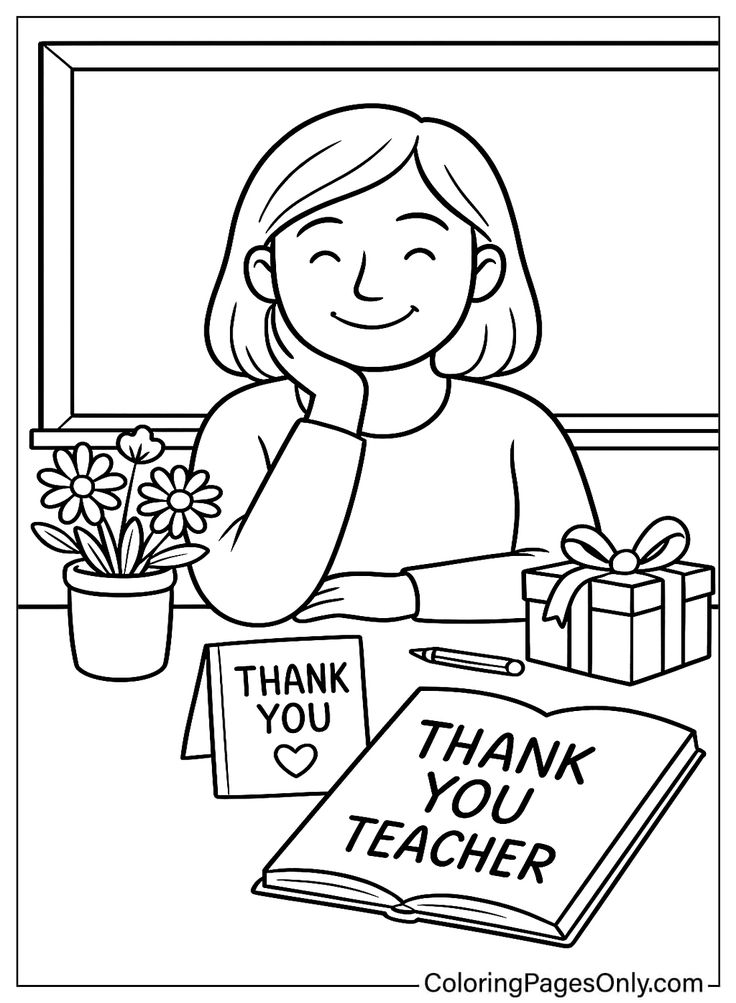 Tranh tô màu cô giáo 11