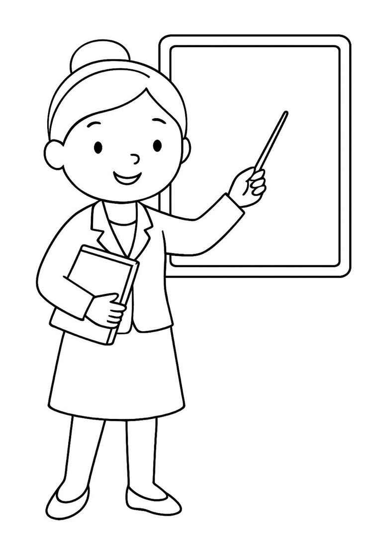 Tranh tô màu cô giáo 12