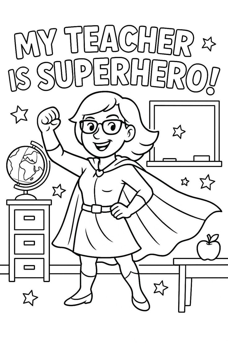 Tranh tô màu cô giáo 13