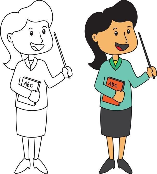 Tranh tô màu cô giáo 16