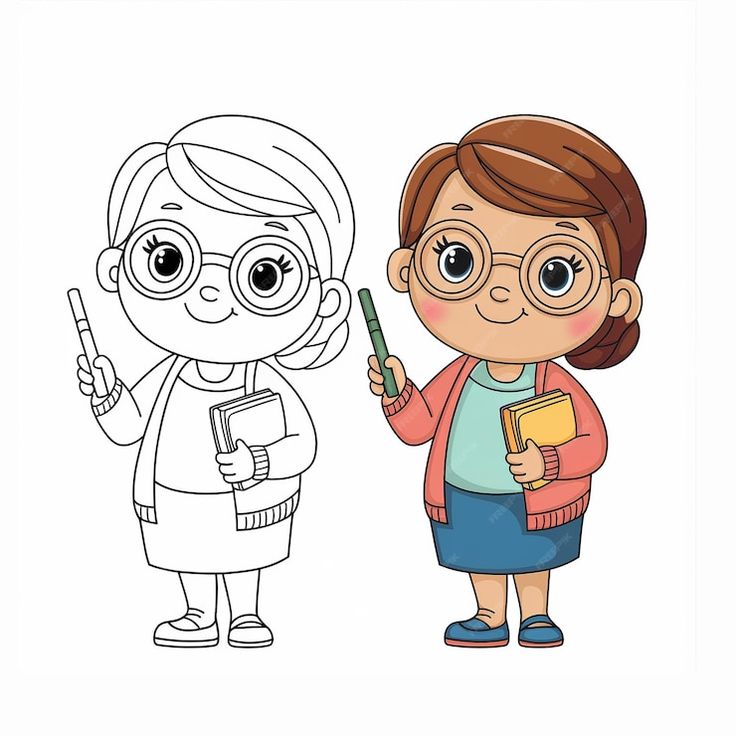 Tranh tô màu cô giáo 17