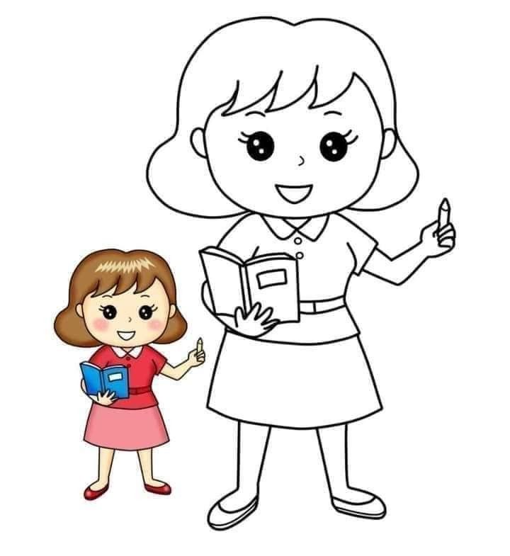 Tranh tô màu cô giáo 18