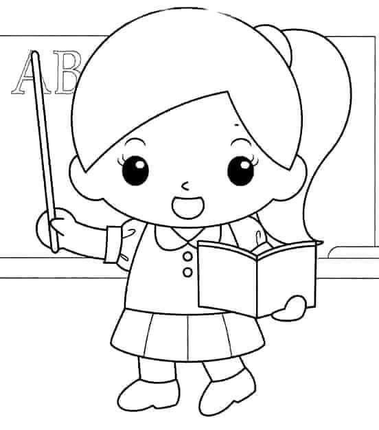 Tranh tô màu cô giáo 19