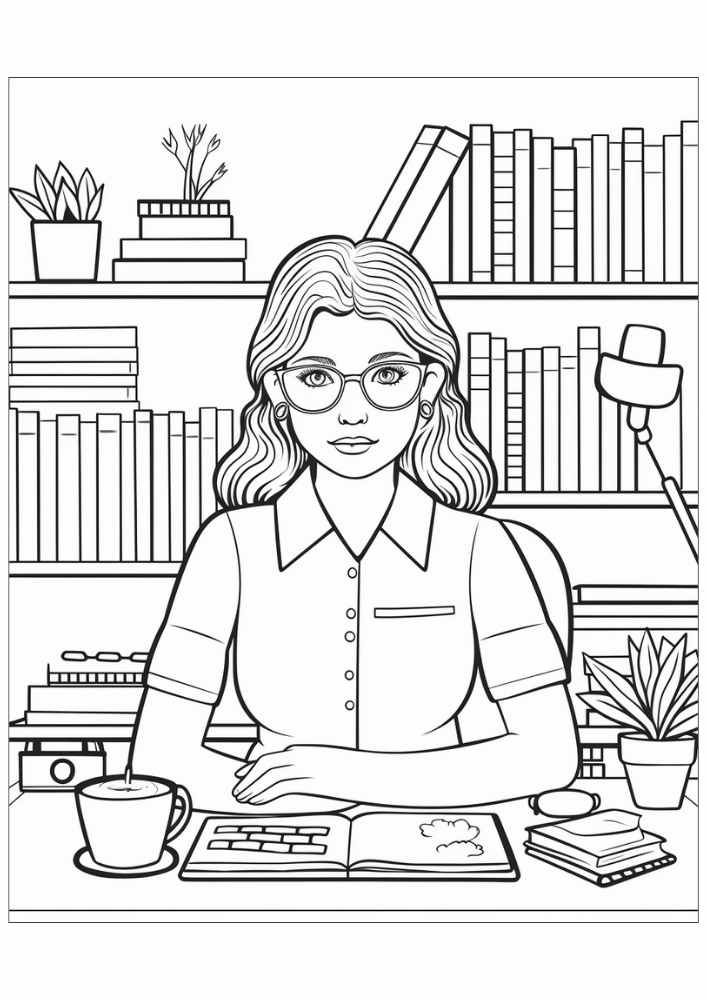 Tranh tô màu cô giáo 22