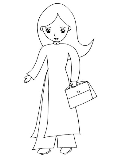 Tranh tô màu cô giáo 23