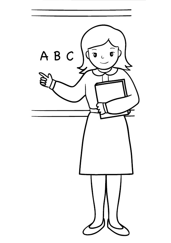Tranh tô màu cô giáo 29
