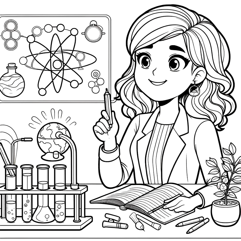 Tranh tô màu cô giáo 26