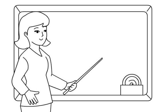 Tranh tô màu cô giáo 32