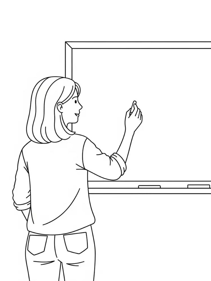 Tranh tô màu cô giáo 31