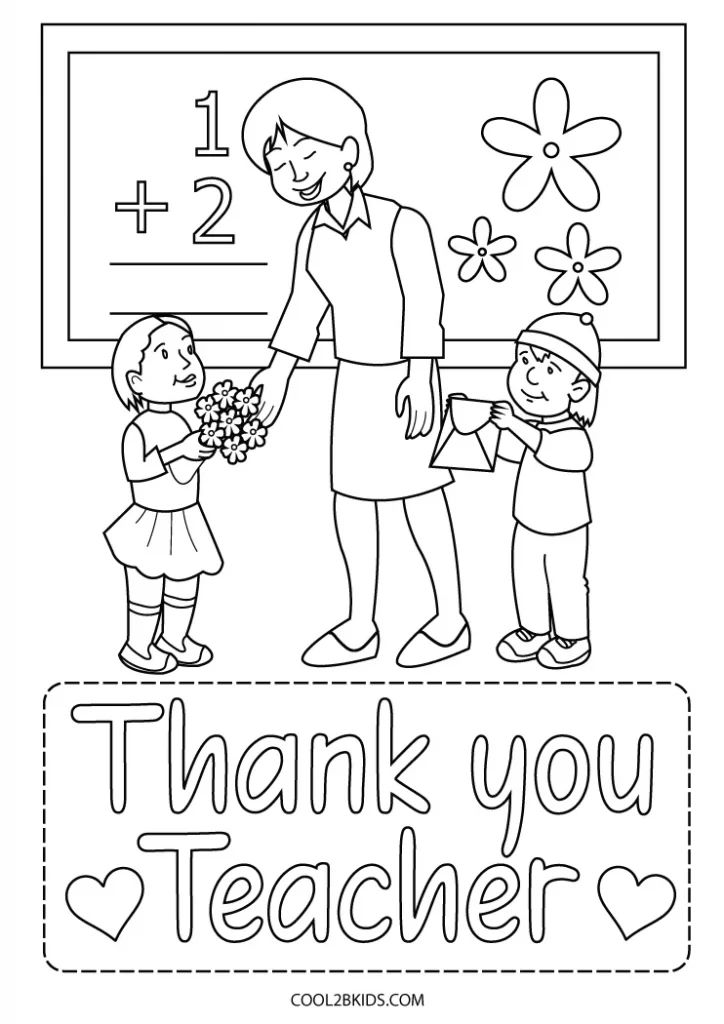 Tranh tô màu cô giáo và học sinh 31