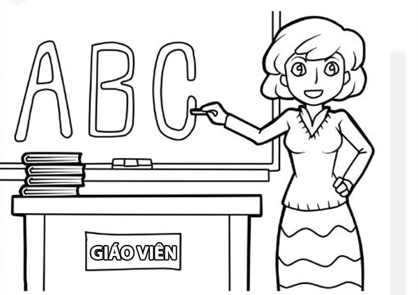 Tranh tô màu cô giáo 34