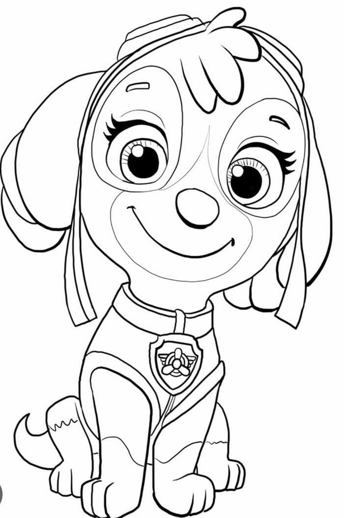 Tranh tô màu con chó số 1 Tranh tô màu con chó số 1