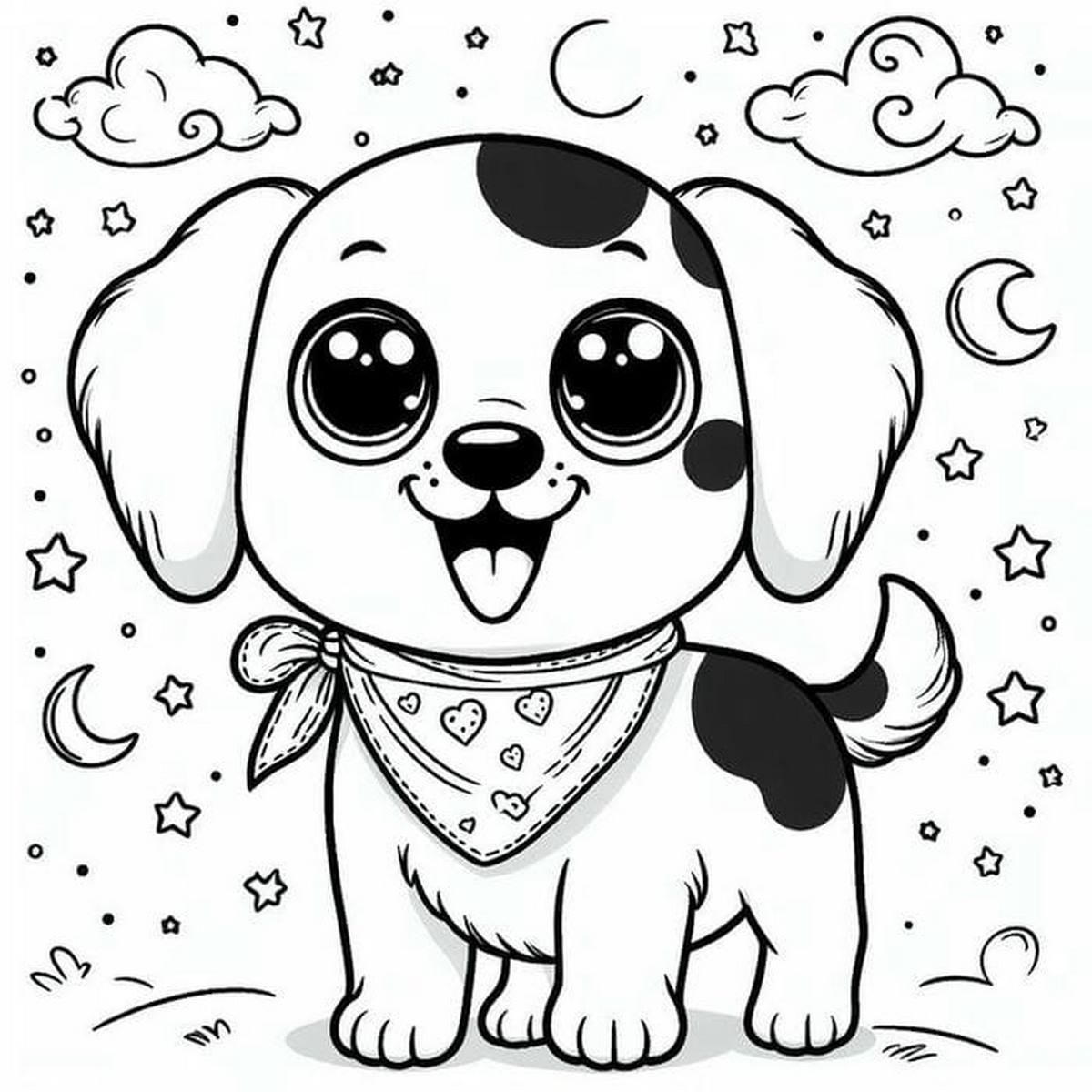 Tranh tô màu con chó số 3 Tranh tô màu con chó số 3