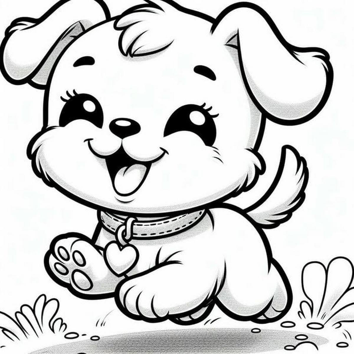 Tranh tô màu con chó dễ thương số 3 Tranh tô màu con chó dễ thương số 3