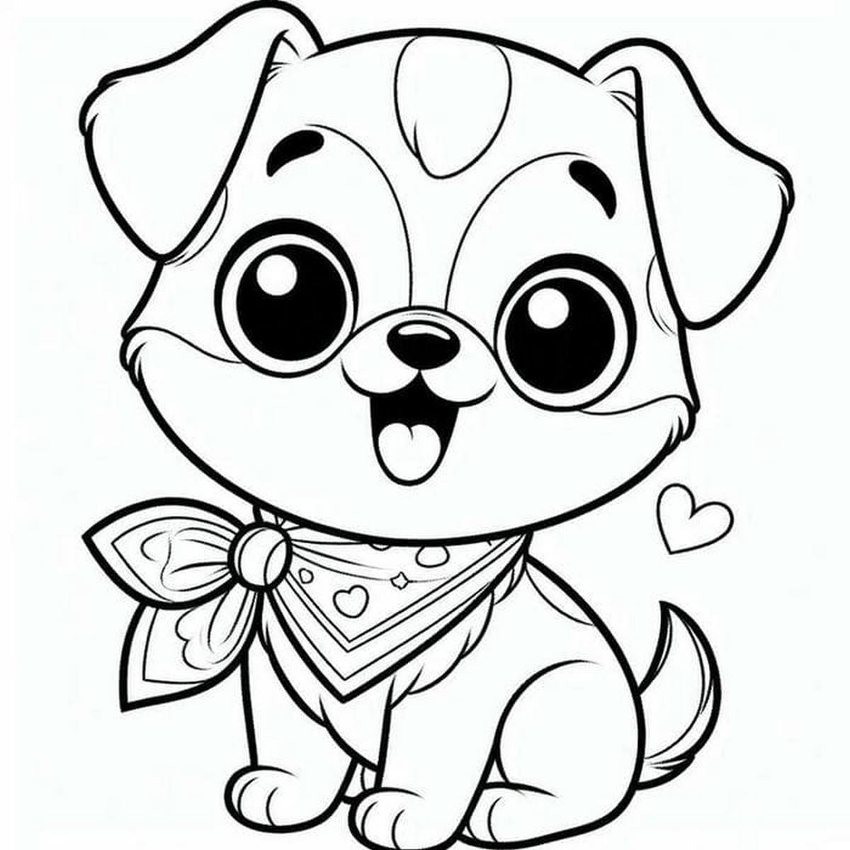 Tranh tô màu con chó dễ thương số 4 Tranh tô màu con chó dễ thương số 4