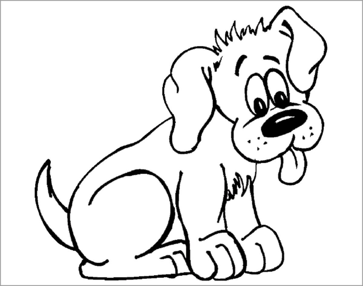Tranh tô màu con chó dễ thương số 9 Tranh tô màu con chó dễ thương số 9