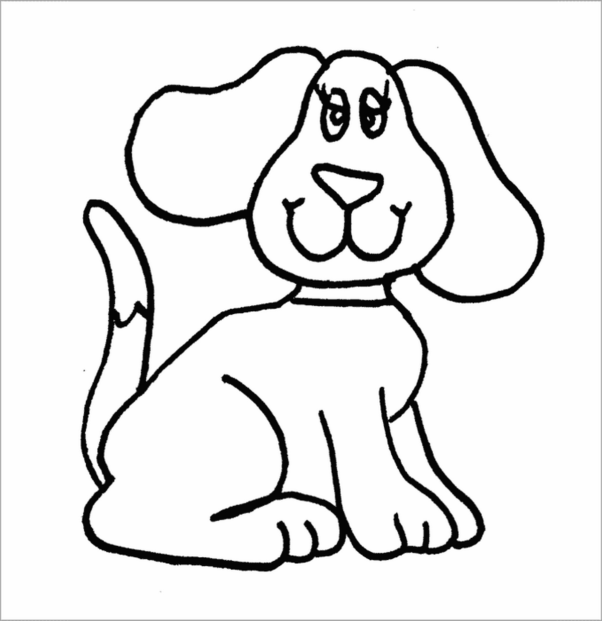Tranh tô màu con chó dễ thương số 11 Tranh tô màu con chó dễ thương số 11