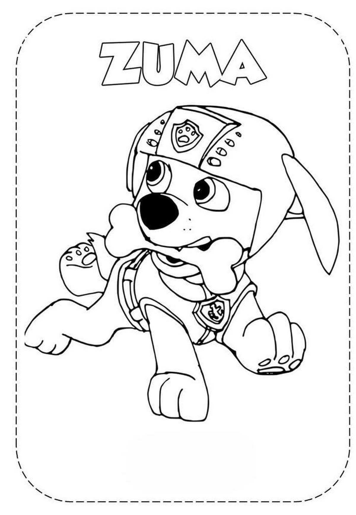 Tranh tô màu con chó tinh nghịch số 2 Tranh tô màu con chó tinh nghịch số 2