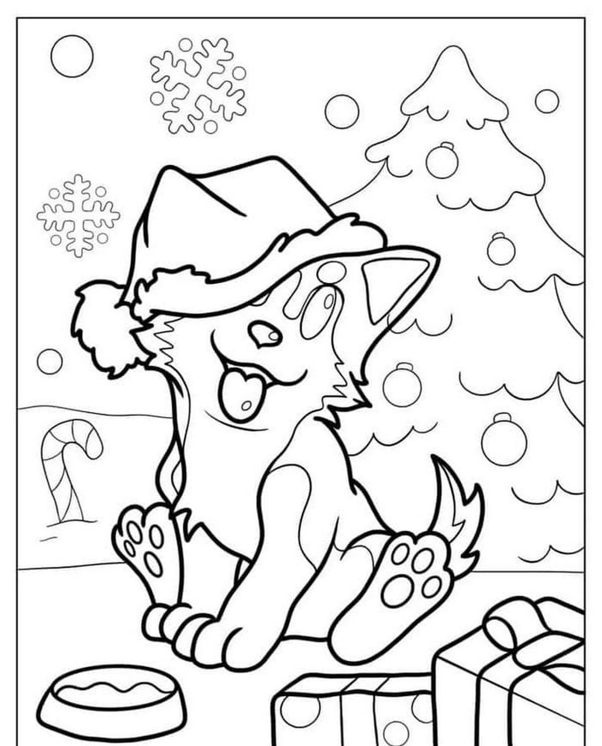 Tranh tô màu con chó số 11 Tranh tô màu con chó số 11