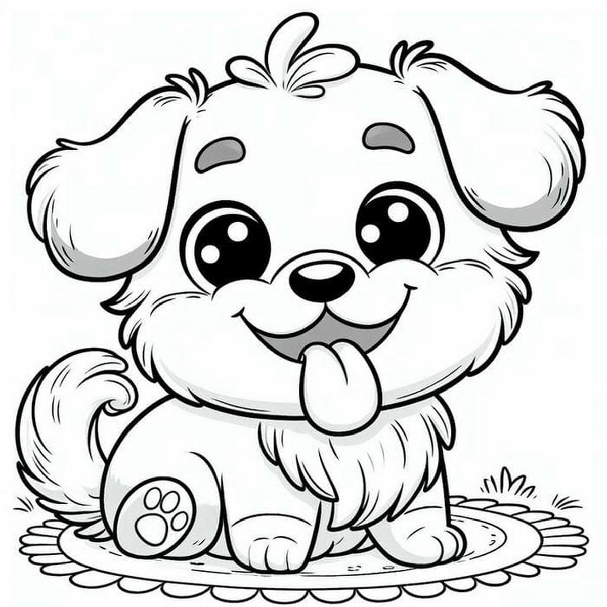 Tranh tô màu con chó số 12 Tranh tô màu con chó số 12