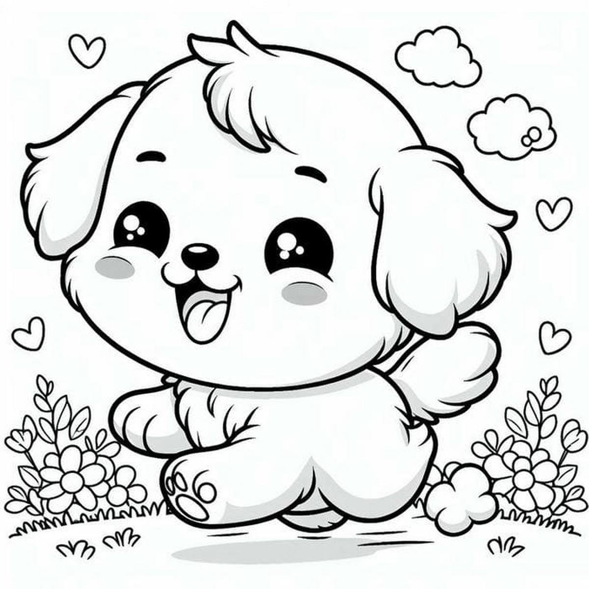 Tranh tô màu con chó đáng yêu số 2 Tranh tô màu con chó đáng yêu số 2