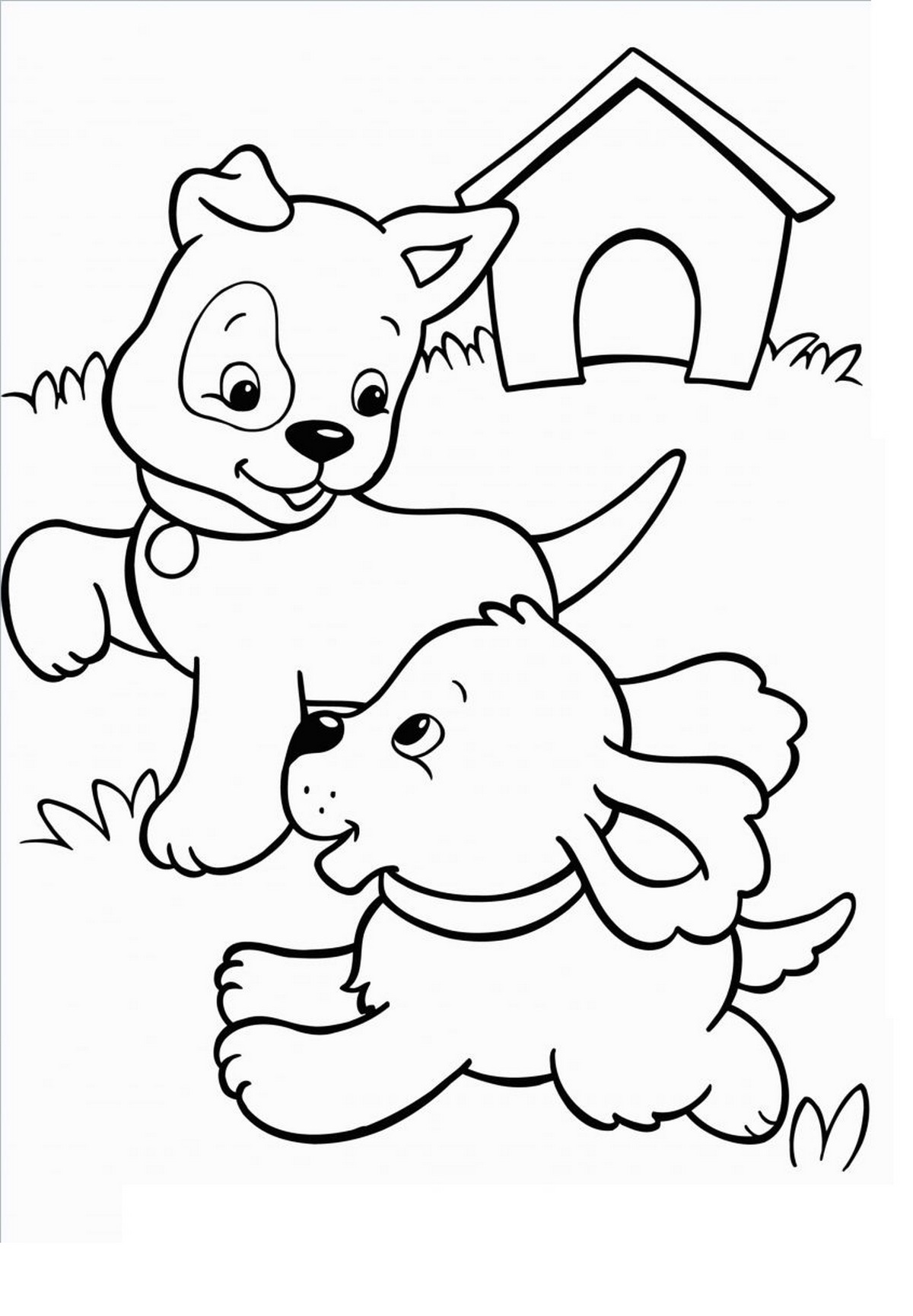 Tranh tô màu con chó số 21 Tranh tô màu con chó số 21