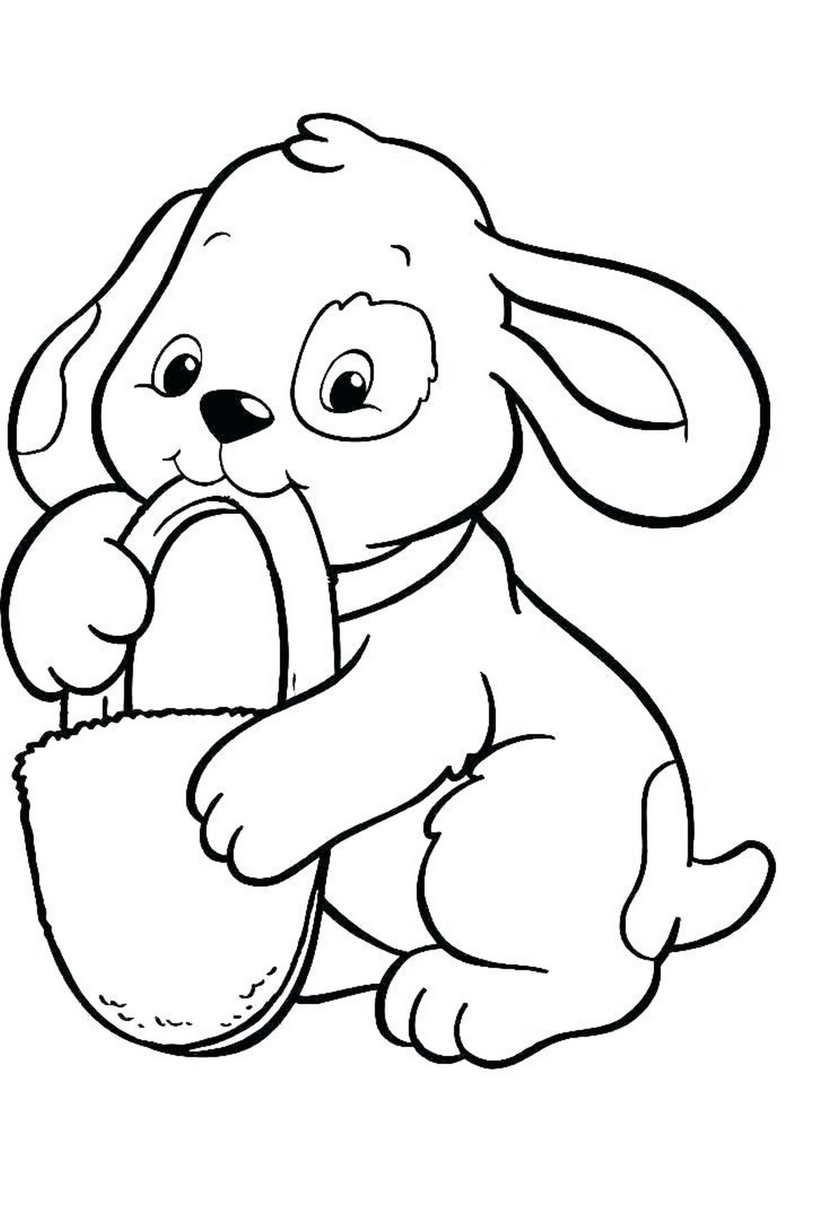 Tranh tô màu con chó dễ thương số 14 Tranh tô màu con chó dễ thương số 14