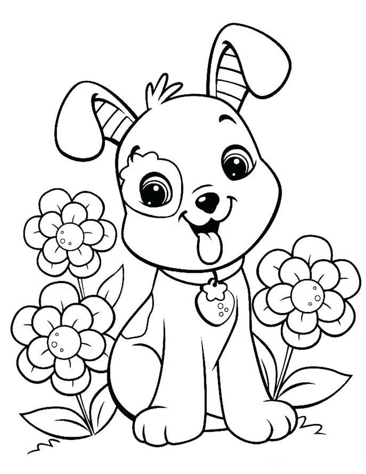 Tranh tô màu con chó dễ thương số 17 Tranh tô màu con chó dễ thương số 17