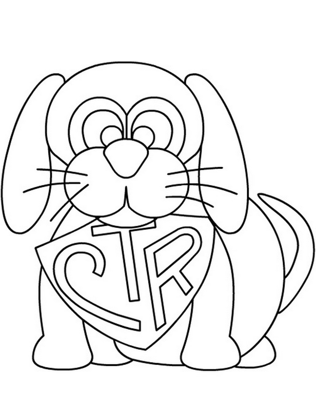 Tranh tô màu con chó dễ thương số 25 Tranh tô màu con chó dễ thương số 25