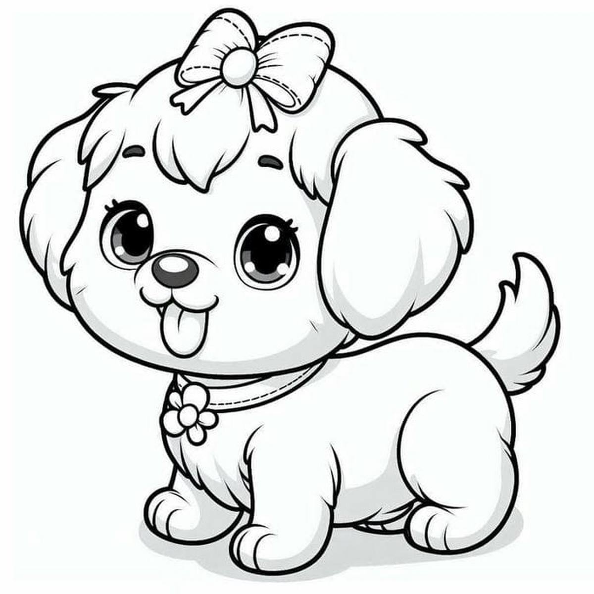 Tranh tô màu con chó số 23 Tranh tô màu con chó số 23