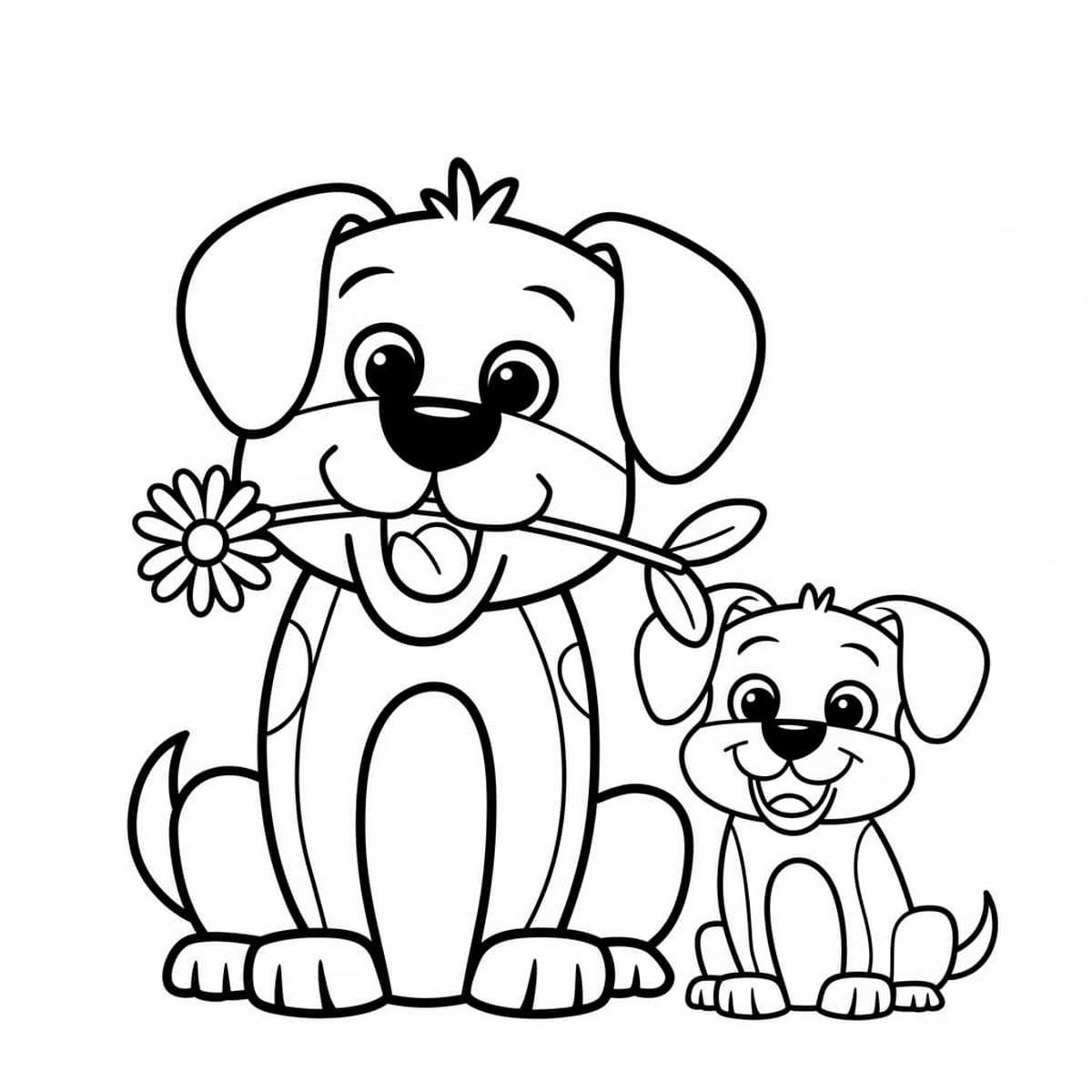 Tranh tô màu con chó đáng yêu số 16 Tranh tô màu con chó đáng yêu số 16