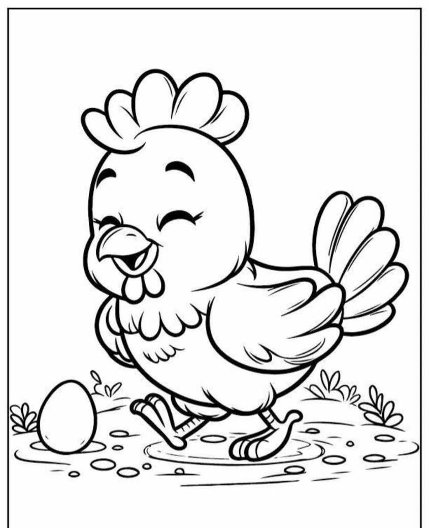 Tranh tô màu con gà 17