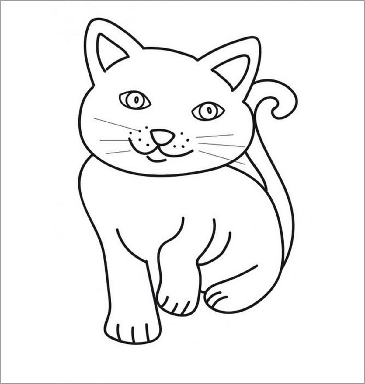 Tranh tô màu con mèo dễ thương số 2