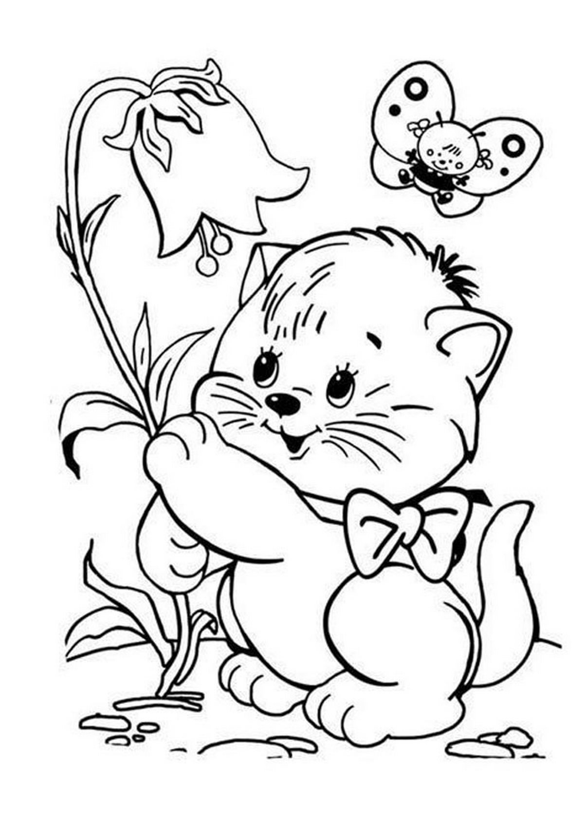 Tranh tô màu con mèo tinh nghịch số 5