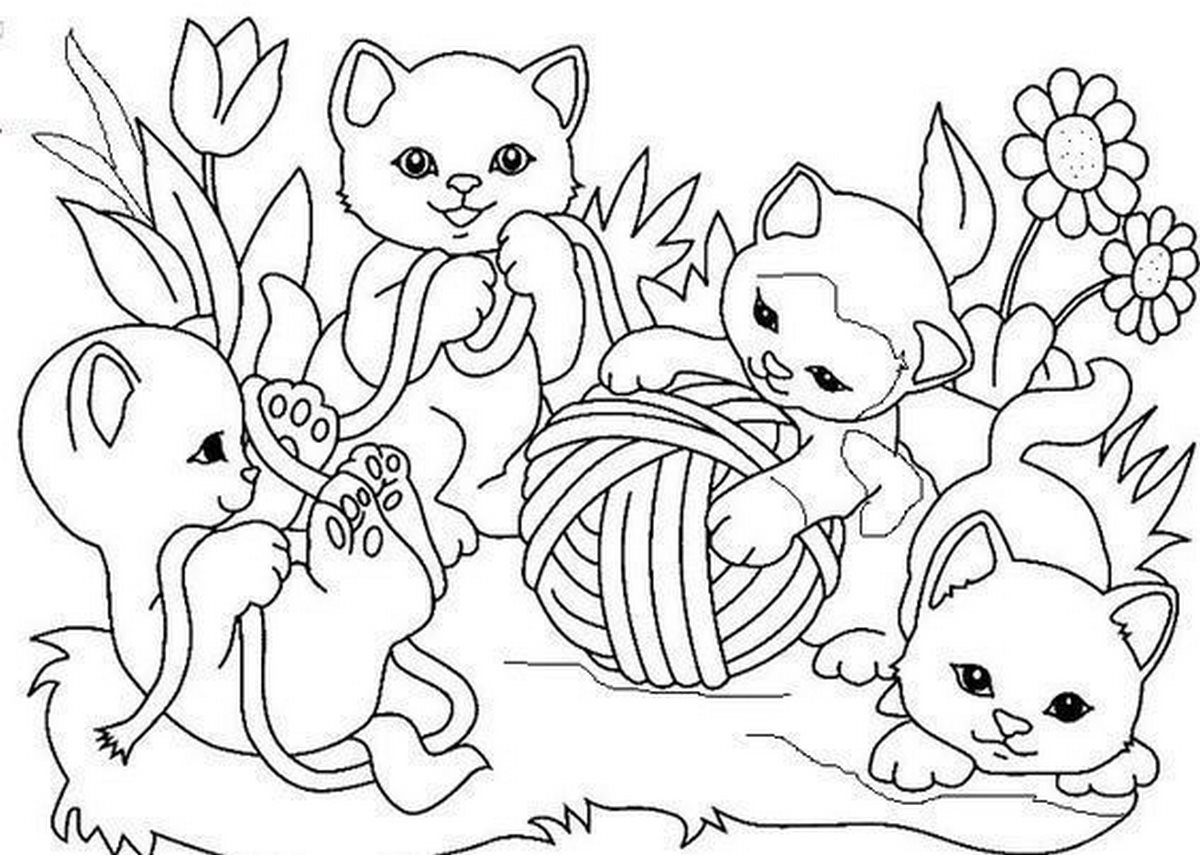 Tranh tô màu con mèo tinh nghịch số 7