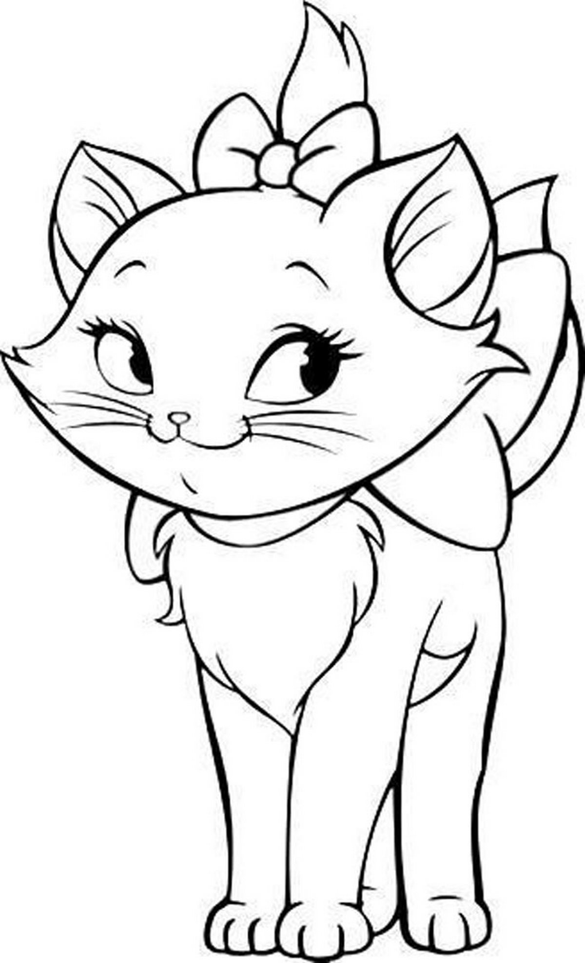 Tranh tô màu con mèo dễ thương số 20