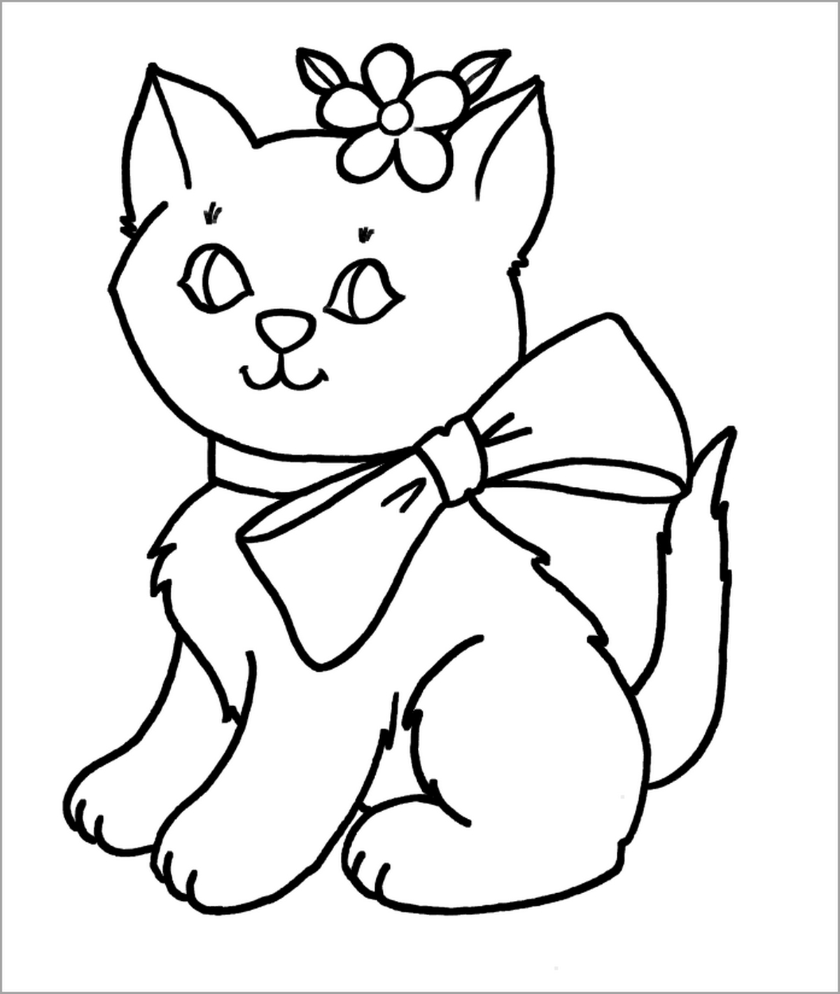 Tranh tô màu con mèo dễ thương số 25