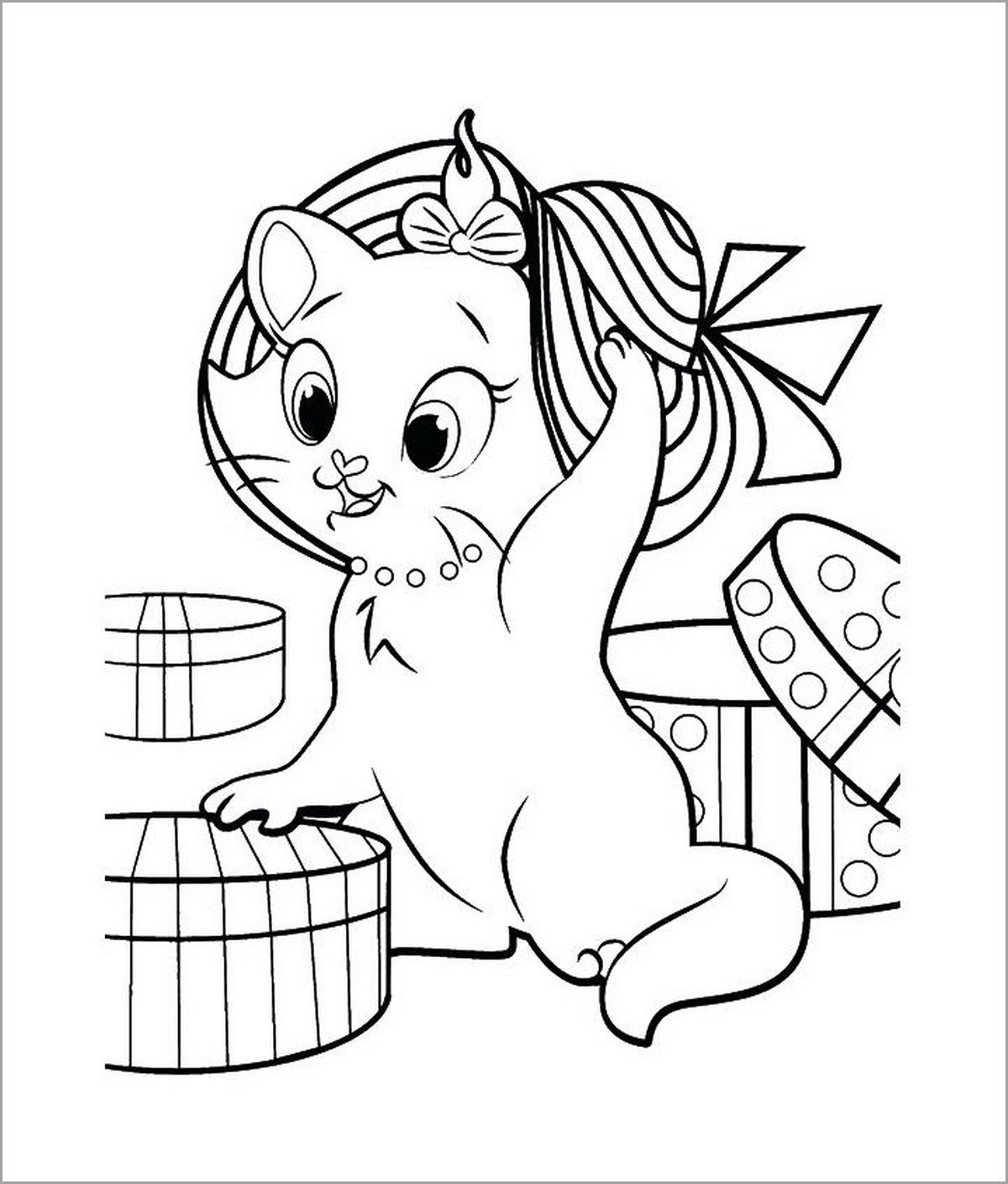 Tranh tô màu con mèo dễ thương số 26