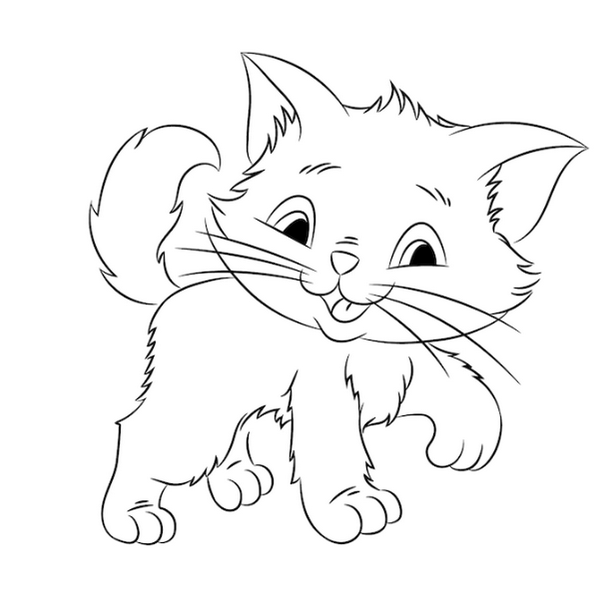 Tranh tô màu con mèo dễ thương số 30
