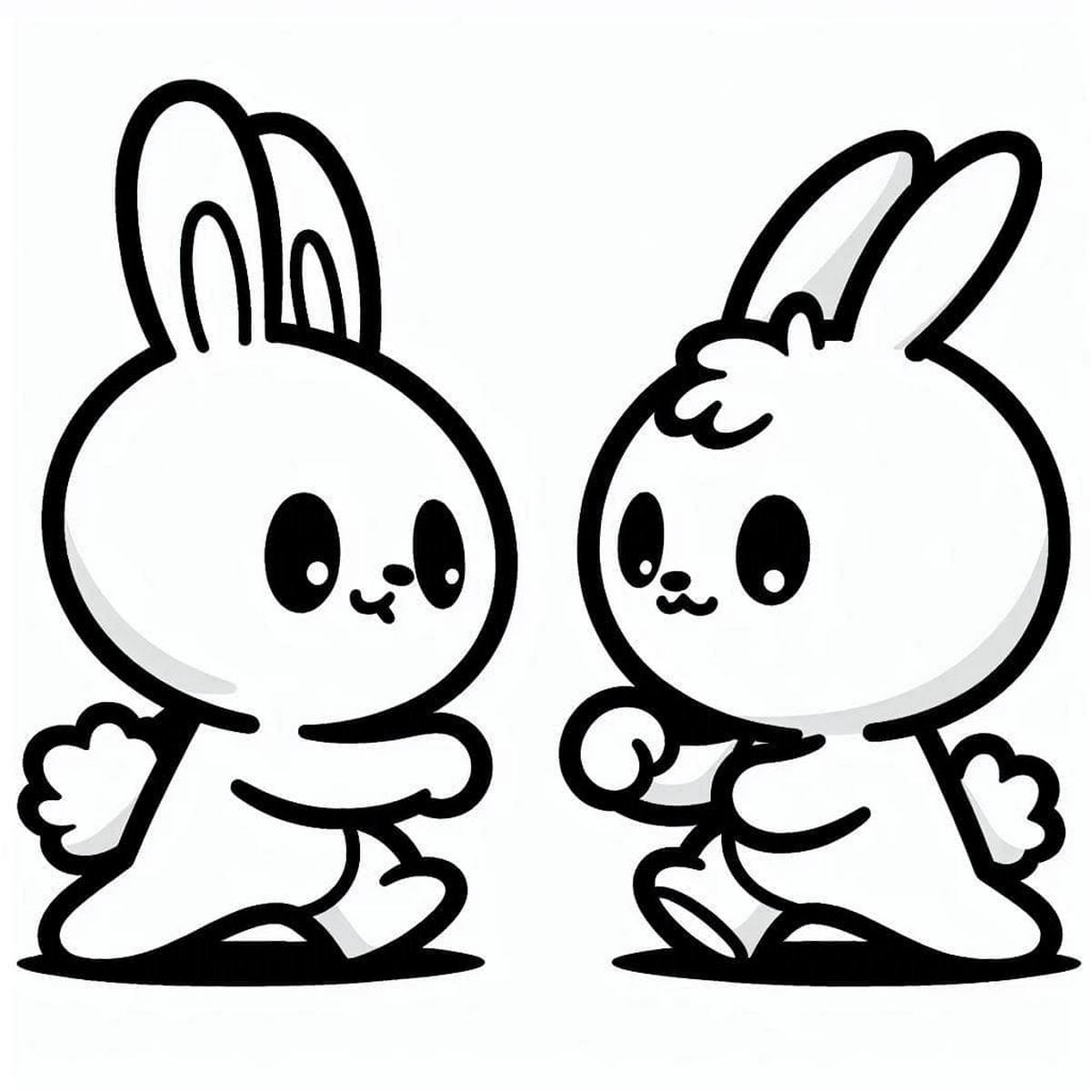 Tranh tô màu con thỏ đơn giản số 6
