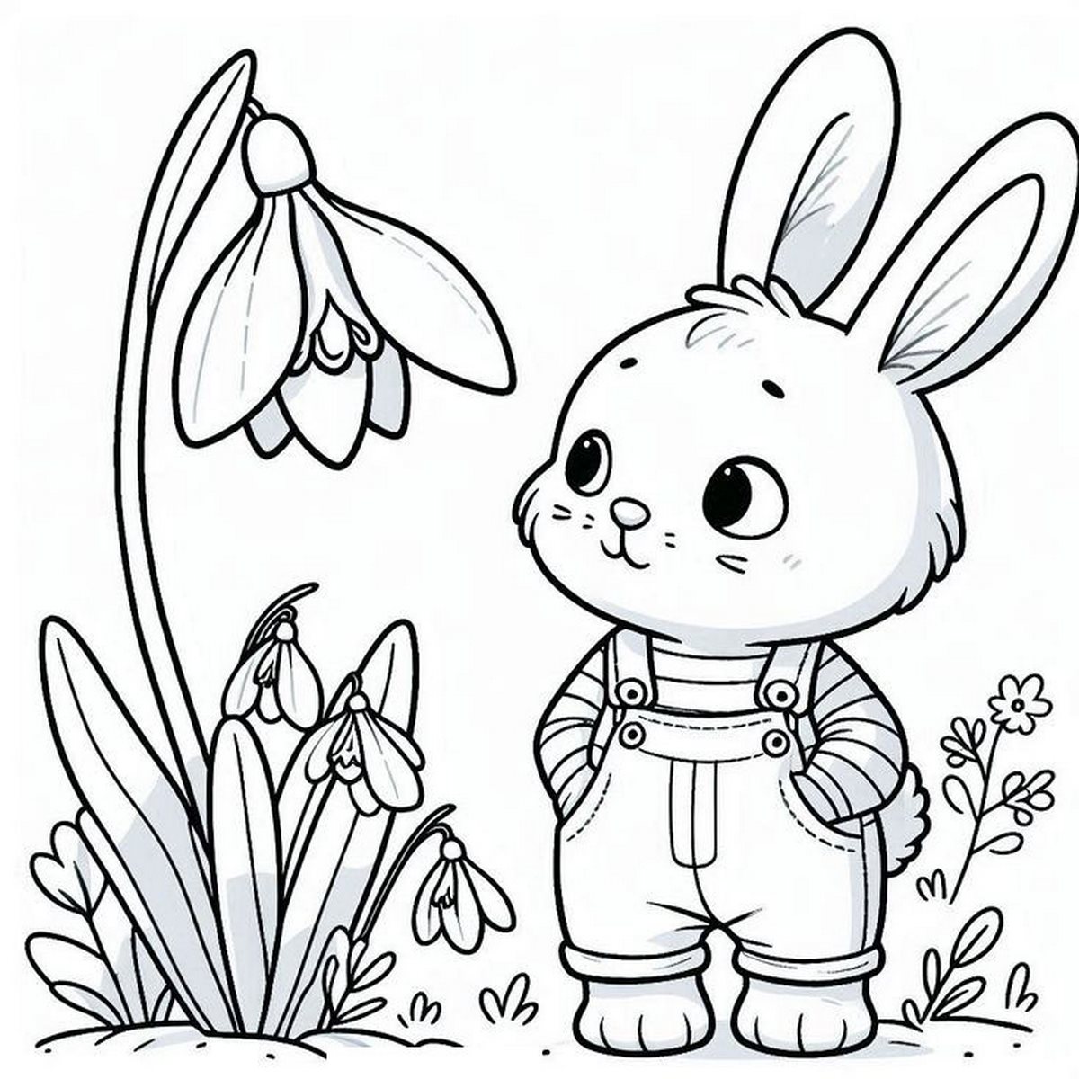 Tranh tô màu con thỏ vui nhộn số 10