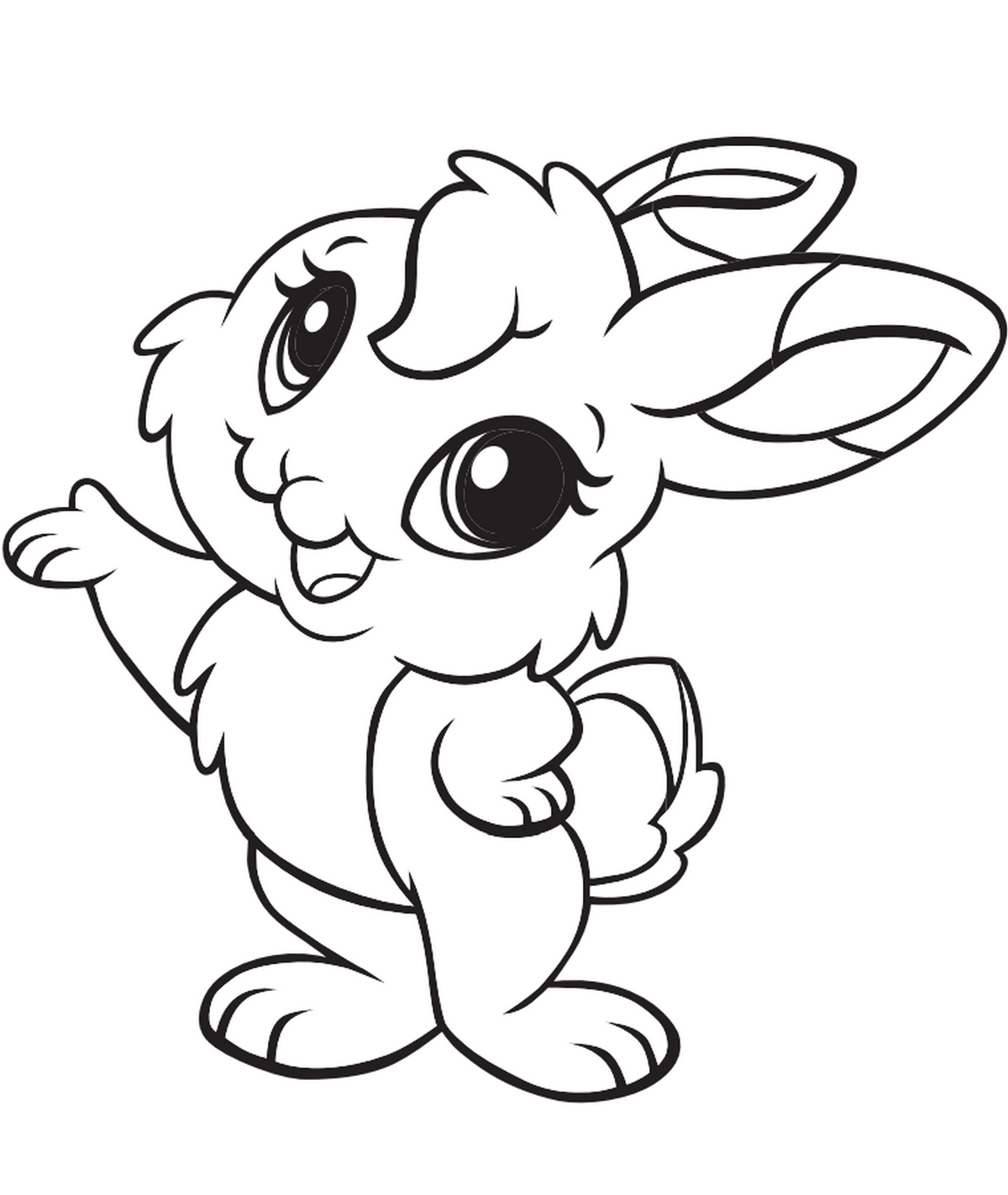 Tranh tô màu con thỏ vui nhộn số 11